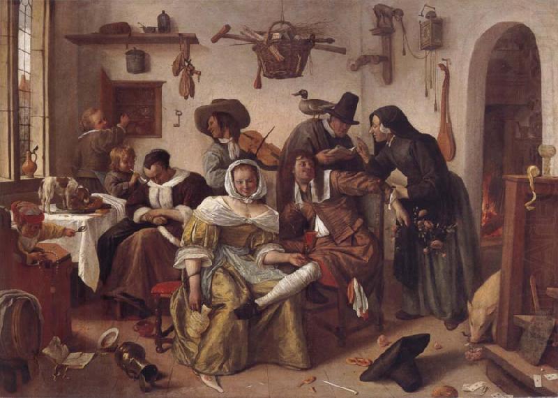 Jan Steen Beware of Hxury china oil painting image